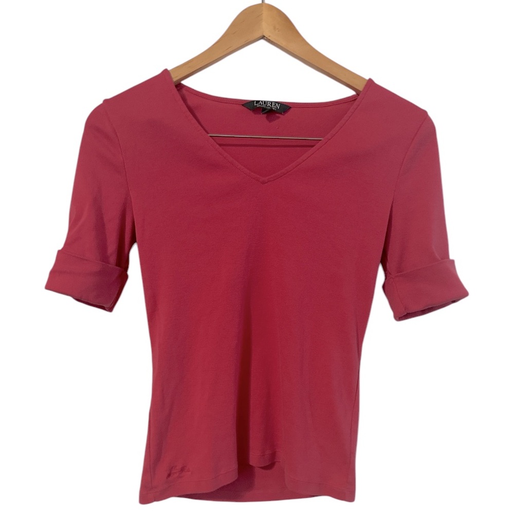 Lauren Ralph Lauren Pink Blouse Cuffed Sleeve Shirt
